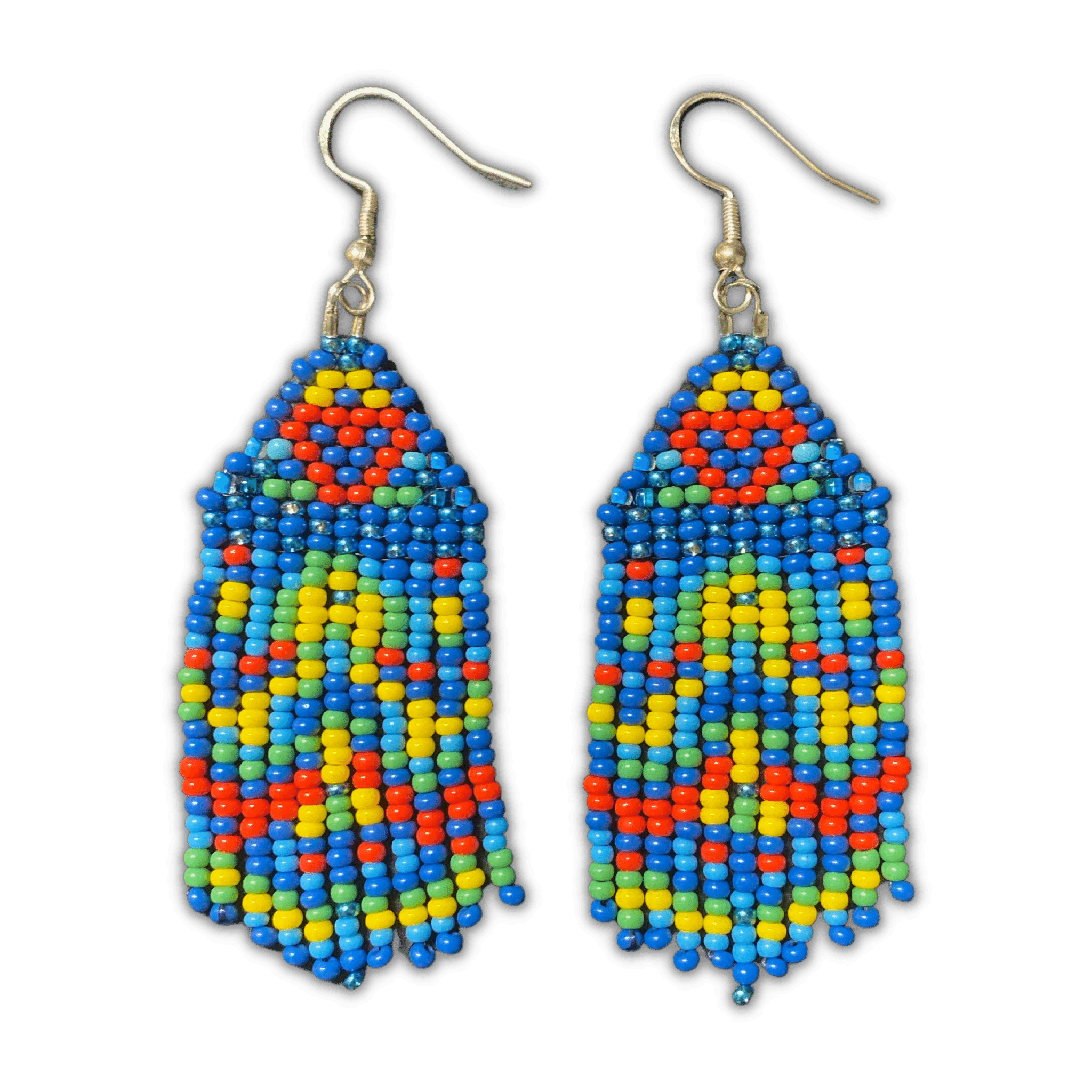 Rainbow Love Beaded Fringe Earrings