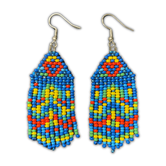 Rainbow Love Beaded Fringe Earrings