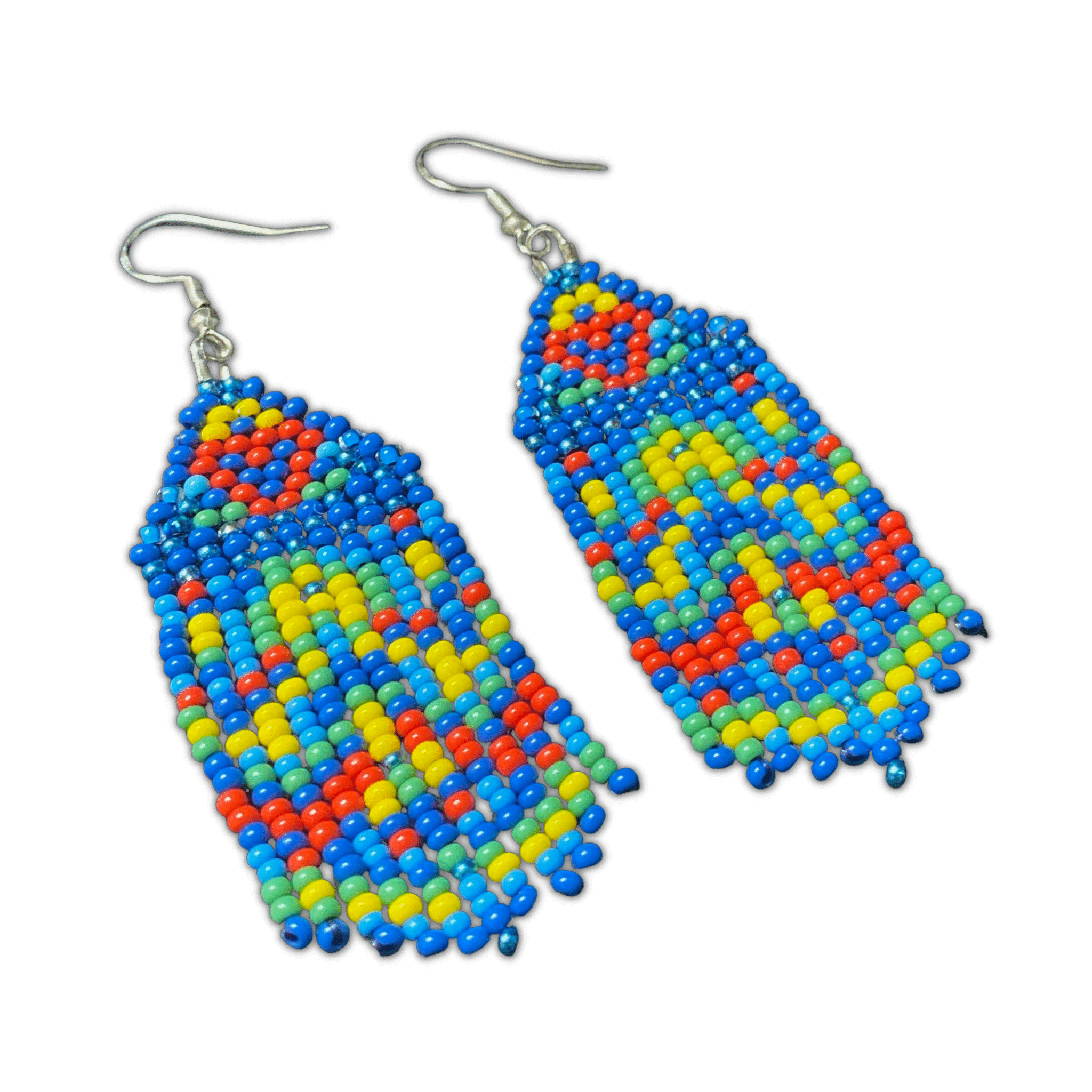Rainbow Love Beaded Fringe Earrings
