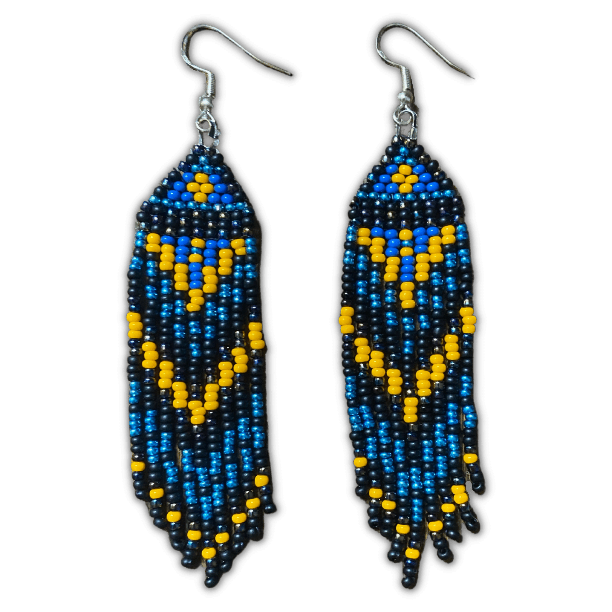 Mid-length Beaded Fringe Earrings