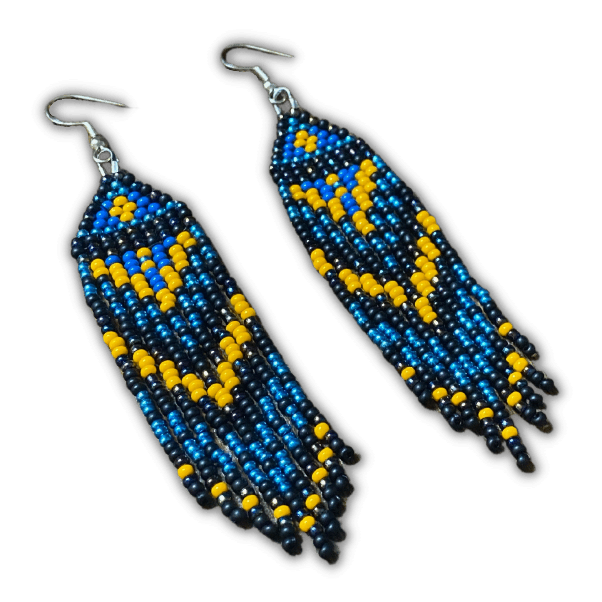 Mid-length Beaded Fringe Earrings