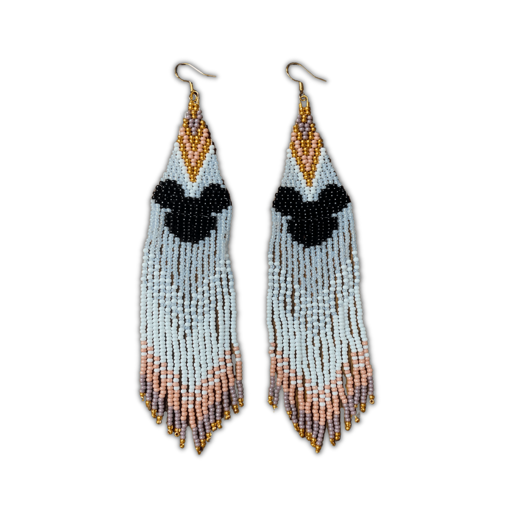 Mickey Mouse-Inspired Beaded Fringe Earrings